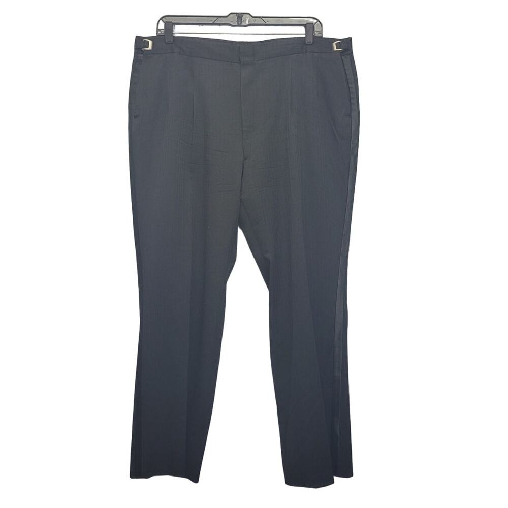 Vintage After Six Mens 42X32 Adjustable Waist Made In USA Pleated Front Pants